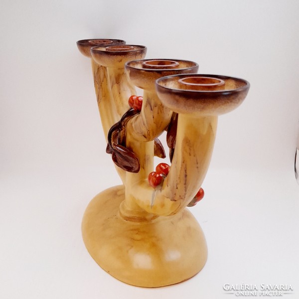 Huge art deco ceramic candle holder, 40 cm