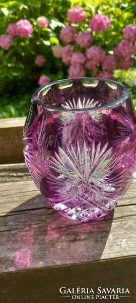 Hand polished rare amethyst purple crystal vase