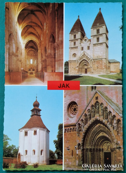 Ják, Benedictine abbey church and ossuary, postage-paid postcard, 1980