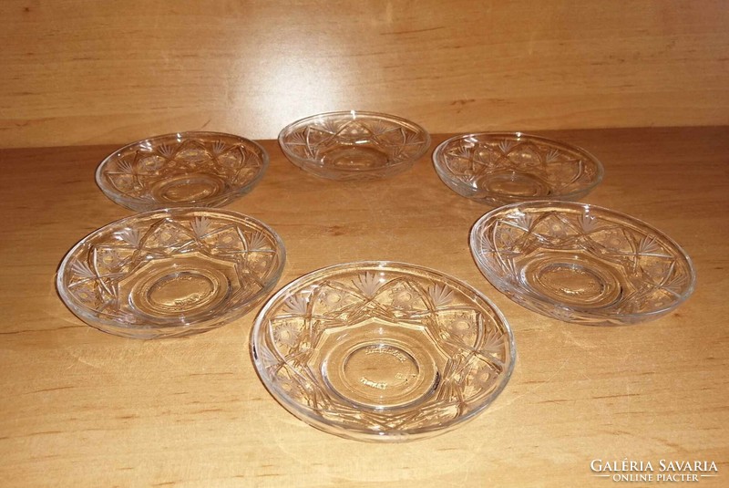 Turkish glass small plate set 6 pcs - diam. 10.3 cm (36/d)