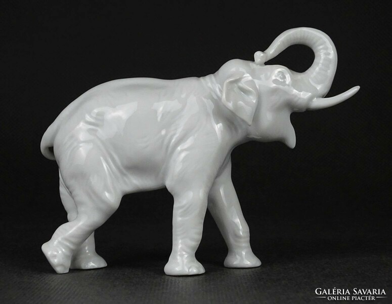1N666 old small white Viennese augarten porcelain elephant figurine 11.5 Cm