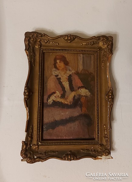 An antique sumptuous couple painting by Lojos Kunffy!
