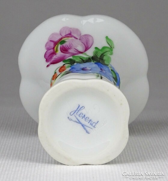 1N499 Herend porcelain violet vase with old flower pattern