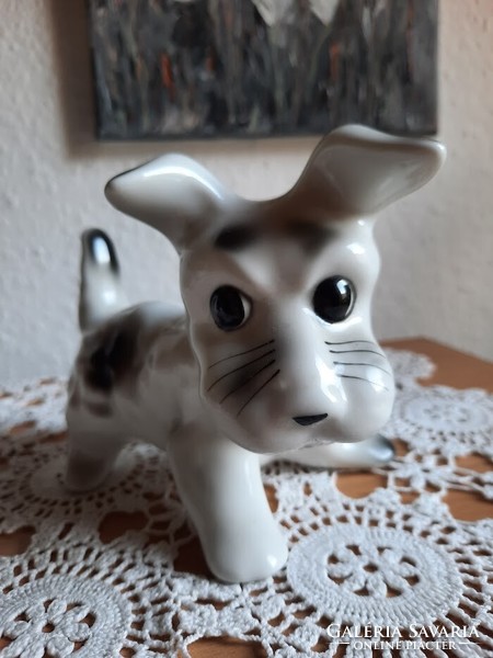 Dog porcelain figure