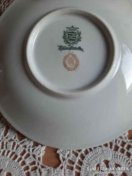 Weimar porcelain GDR German teacup set, with iridescent glaze, unglazed