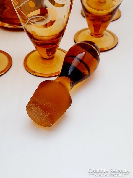 Bohemia glass czechoslovakia glass drinking set, liqueur set