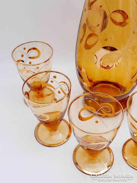 Bohemia Glass Czechoslovakia  üveg italos készlet, likőrös készlet