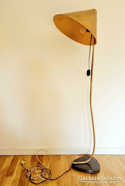 A rare mid-century floor lamp with a marble base