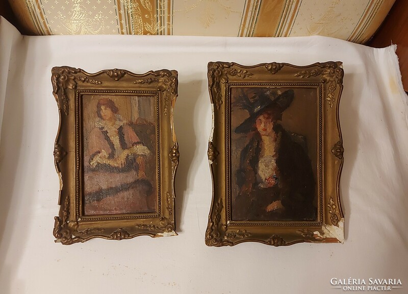 An antique sumptuous couple painting by Lojos Kunffy!