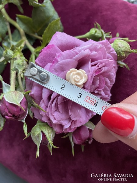 Porcelain (?) Rose earrings