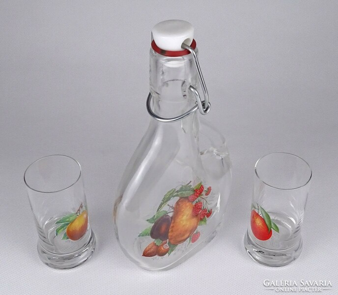 1N517 glass brandy set, pin bottle with two glasses