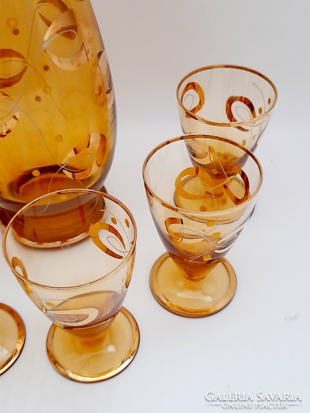 Bohemia glass czechoslovakia glass drinking set, liqueur set