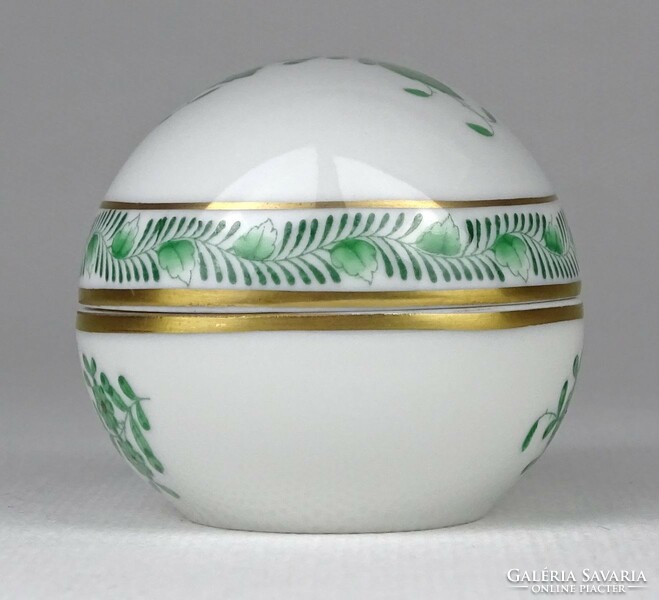 1N667 Herend porcelain egg with green Appony pattern