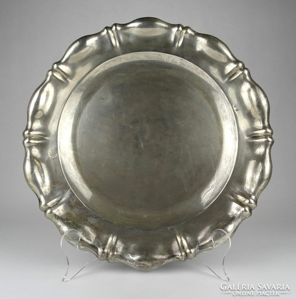 1N456 old round large silver tray from before 1937 750 g