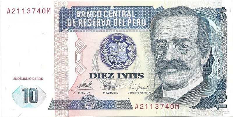 10 intis 1987 Peru UNC
