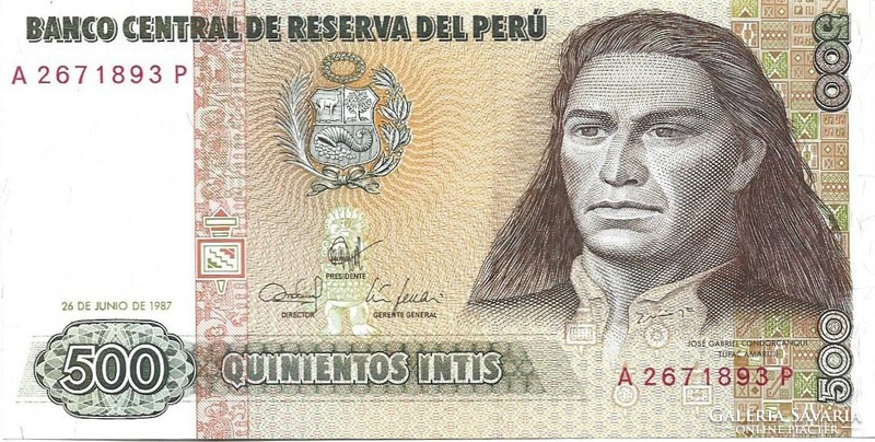 500 intis 1987 Peru UNC