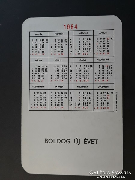 Card calendar 1984 - watch and jewelry trading company retro, old pocket calendar