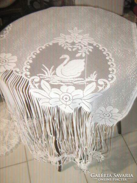 Beautiful special vintage fringe floral swan curtain