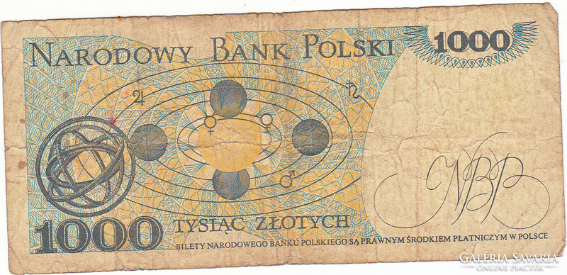 Poland 1000 zlotys 1982 wood
