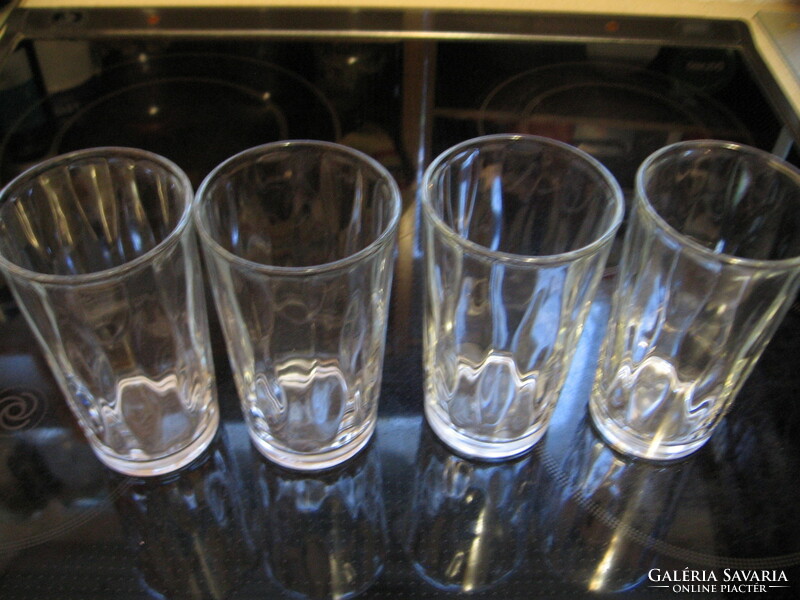 Retro face glass with optical waves for water and soda 4 pcs