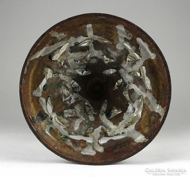 1N504 Antik szecessziós öntöttvas talpas petróleumlámpa 47.5 cm