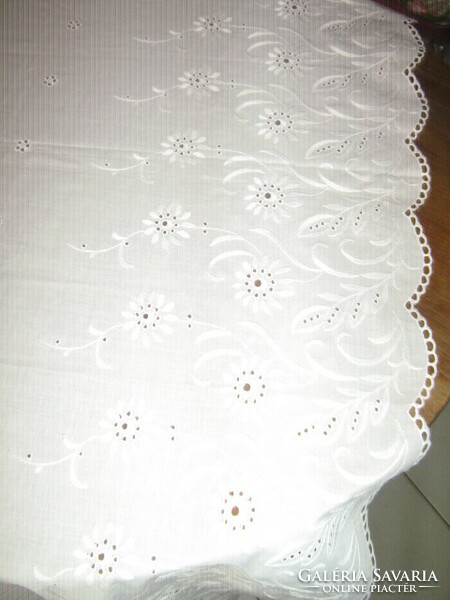 Beautiful huge white madeira tablecloth