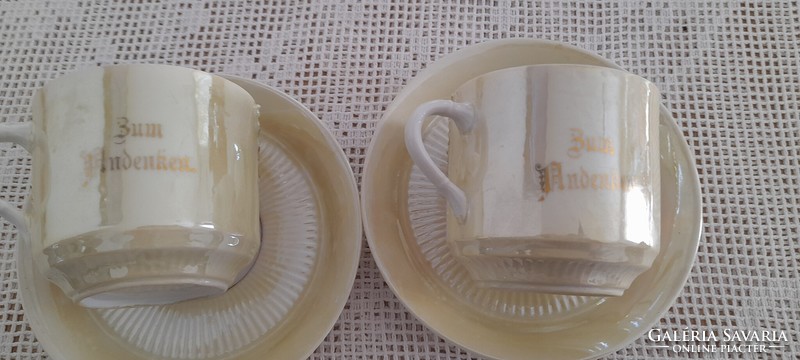 2 commemorative mugs with coasters