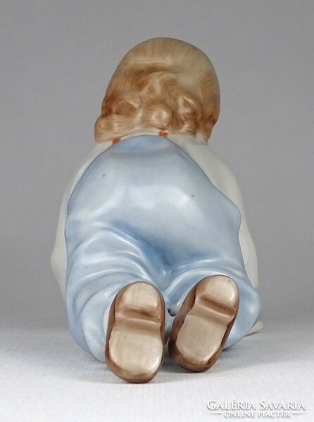 1N514 Zsolnay SINKÓ porcelán mászó kislány 15.5 cm