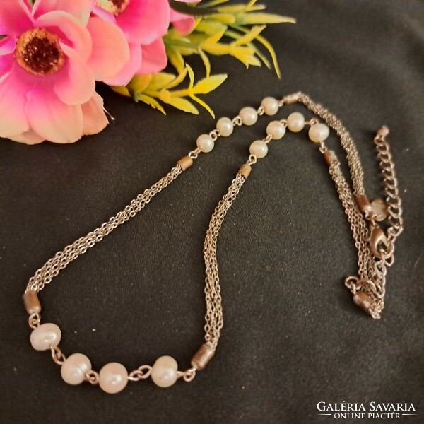 Handmade cultured pearl necklaces.