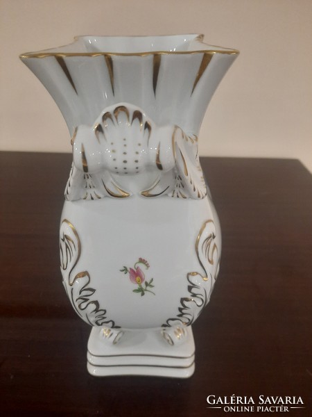 Herend porcelain accordion vase with flower pattern