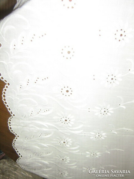 Beautiful huge white madeira tablecloth