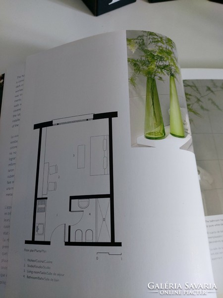 Book and album in English about the layout of small spaces with lots of beautiful pictures and floor plans