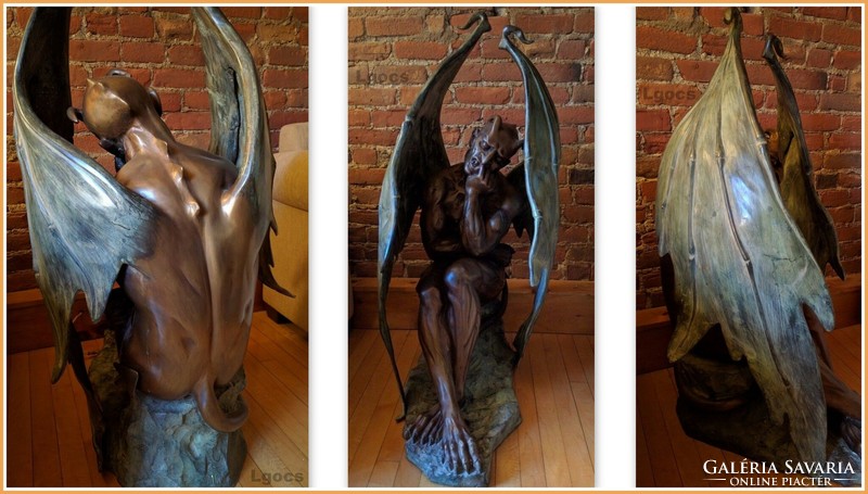 An extremely large bronze devil statue