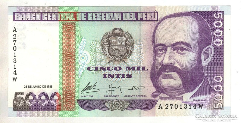 2 X 5000 intis serial number tracker 1988 peru unc