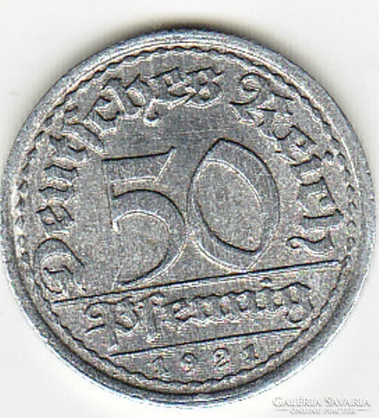 Németország, Weimari Köztársaság 50 pfennig 1921 G