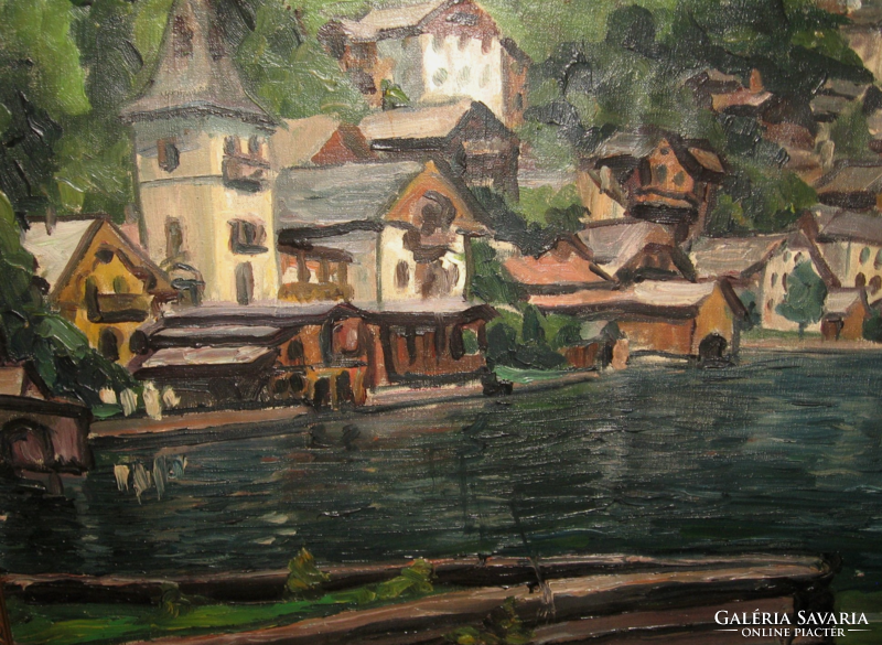 Unique offer ! Antique guaranteed original widder félix / 1874-1939 / painting: lakeside houses