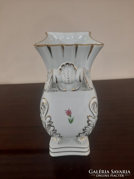 Herend porcelain accordion vase with flower pattern