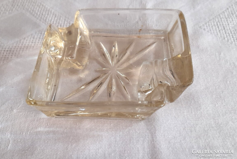 Old cast glass ashtray