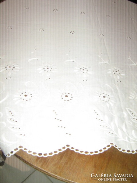 Beautiful huge white madeira tablecloth