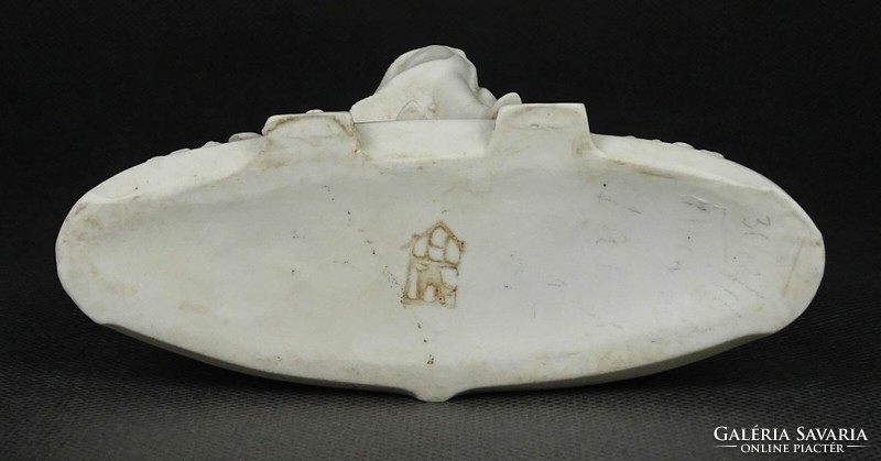 1N516 Antik női alakos biszkvit porcelán dísztárgy 13 cm