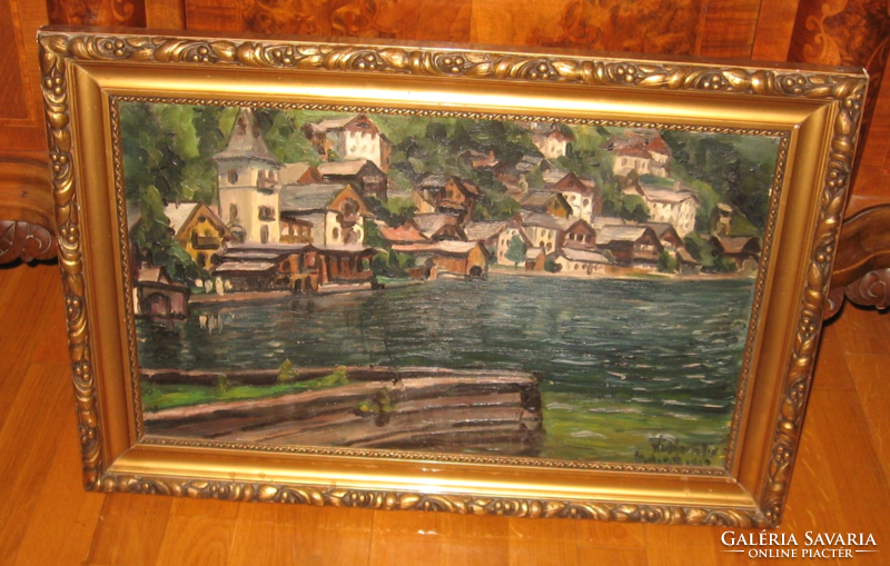 Unique offer ! Antique guaranteed original widder félix / 1874-1939 / painting: lakeside houses