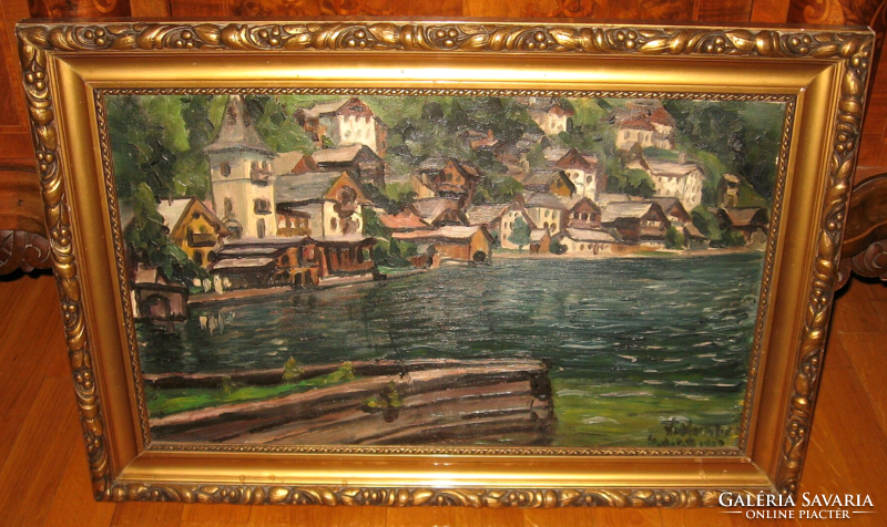 Unique offer ! Antique guaranteed original widder félix / 1874-1939 / painting: lakeside houses