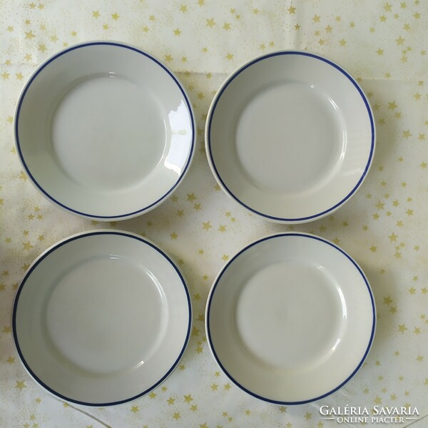 Blue striped Zsolnay porcelain plates for sale!