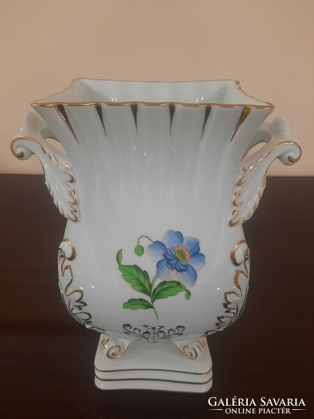 Herendi virágmintás porcelán harmonika váza