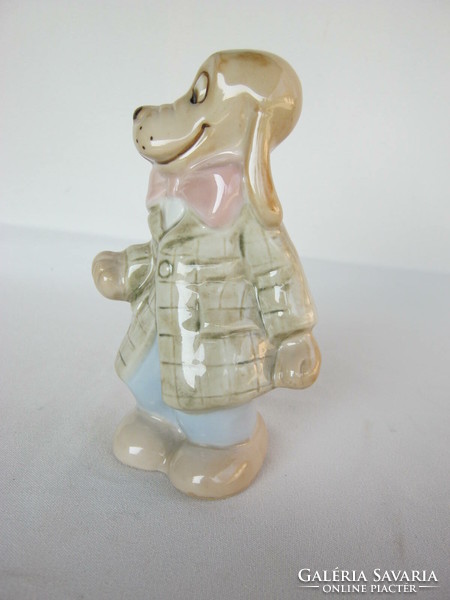 Royal Dux porcelán mókás kutya