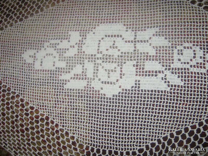 Crochet rhombus runner large size