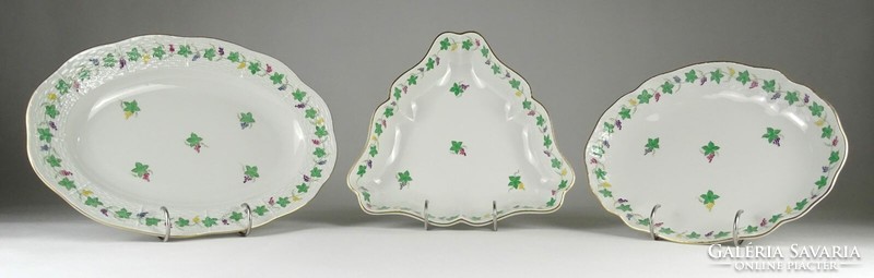 1N562 rare Herend porcelain tableware with grape leaf pattern 26 pieces
