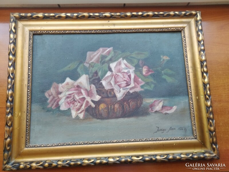 Jungi anni still life oil canvas painting signed