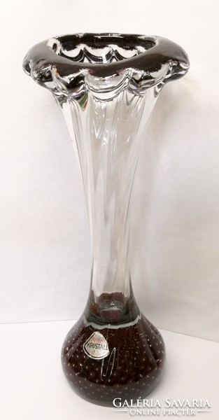 Thick-walled twisted vase. Joska design kristall mundgeblasen bavaria