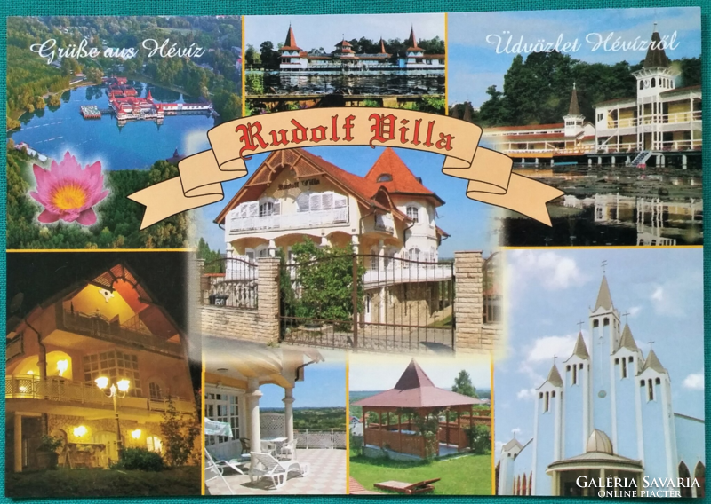 Hévíz, rudolf villa, postmarked postcard